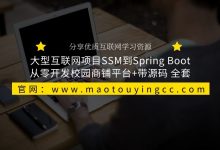 大型互联网项目SSM到spring boot-从零开发校园商铺平台+带源码 全套-猫头鹰源码-毕业设计